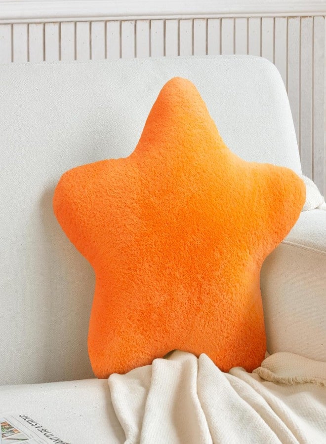 AVS Star Throw Pillow Cute Star Shaped Cushion Soft Room Decor Plush Bolster Cushion for Bedroom Sofa Chair (15inch, Orange) - Image 1